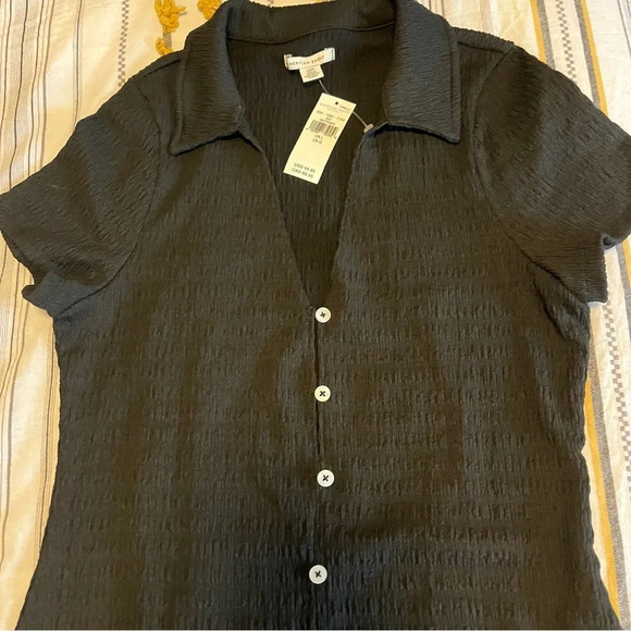 NWT American Eagle Smocked Button Front Polo Mini Dress - Picture 6 of 6